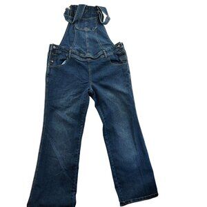 Vintage Planet Motherhood Girls Denim Overalls Large Blue Straight Leg Retro